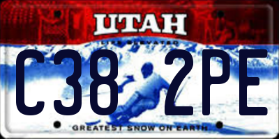 UT license plate C382PE