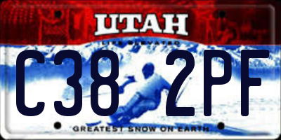 UT license plate C382PF