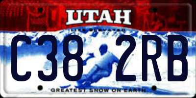 UT license plate C382RB