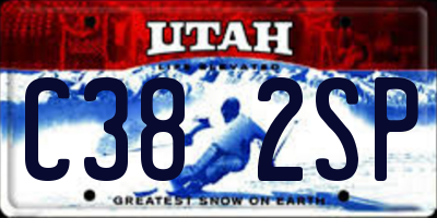 UT license plate C382SP