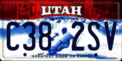 UT license plate C382SV