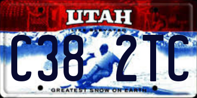 UT license plate C382TC