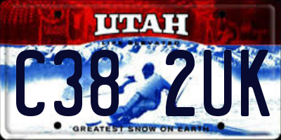 UT license plate C382UK