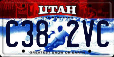UT license plate C382VC