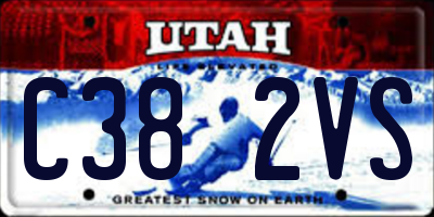 UT license plate C382VS