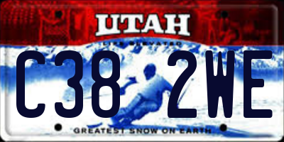 UT license plate C382WE