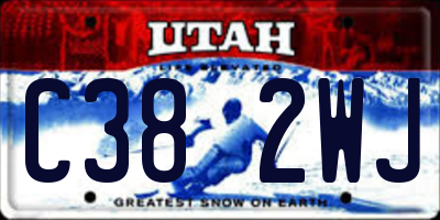 UT license plate C382WJ