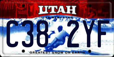 UT license plate C382YF