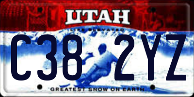 UT license plate C382YZ
