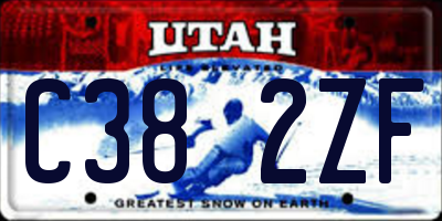 UT license plate C382ZF