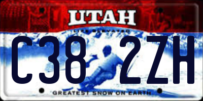 UT license plate C382ZH