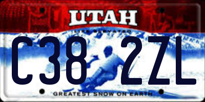 UT license plate C382ZL