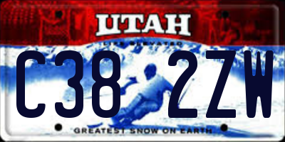 UT license plate C382ZW