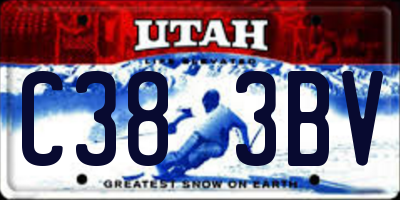 UT license plate C383BV