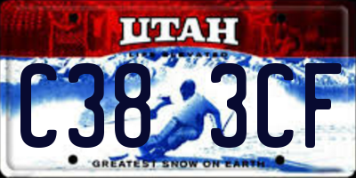 UT license plate C383CF
