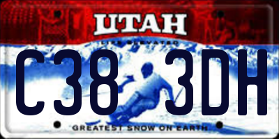 UT license plate C383DH