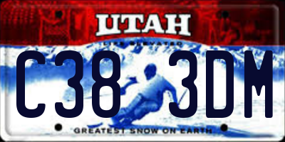 UT license plate C383DM
