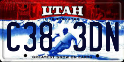 UT license plate C383DN