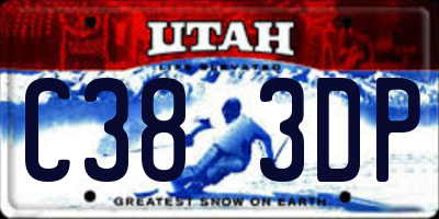 UT license plate C383DP