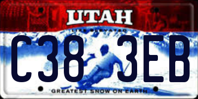 UT license plate C383EB