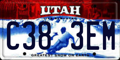 UT license plate C383EM