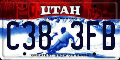 UT license plate C383FB