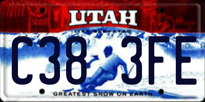 UT license plate C383FE