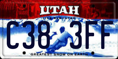 UT license plate C383FF