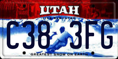 UT license plate C383FG