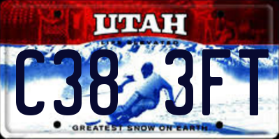 UT license plate C383FT