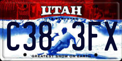 UT license plate C383FX