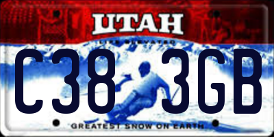 UT license plate C383GB