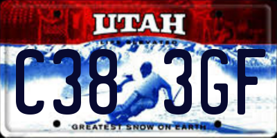 UT license plate C383GF