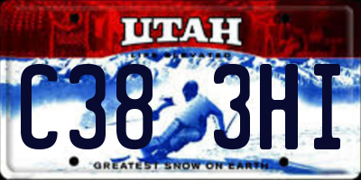 UT license plate C383HI