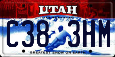 UT license plate C383HM