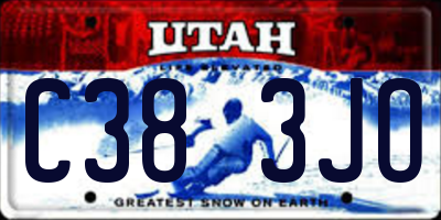 UT license plate C383JO