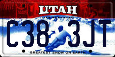 UT license plate C383JT