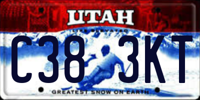 UT license plate C383KT