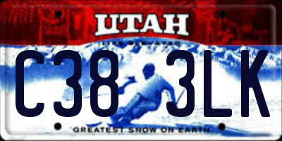 UT license plate C383LK