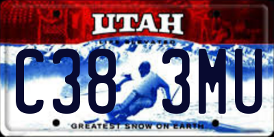 UT license plate C383MU