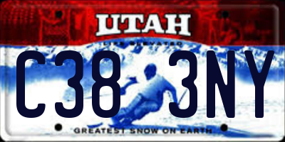 UT license plate C383NY
