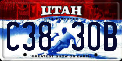 UT license plate C383OB