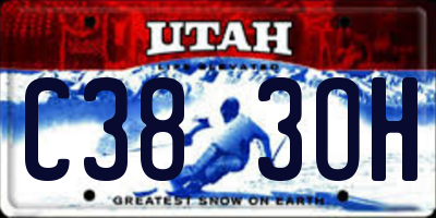 UT license plate C383OH