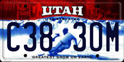 UT license plate C383OM