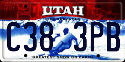 UT license plate C383PB