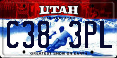 UT license plate C383PL