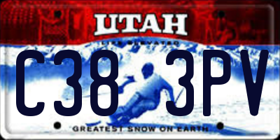 UT license plate C383PV