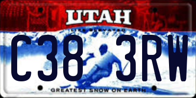 UT license plate C383RW