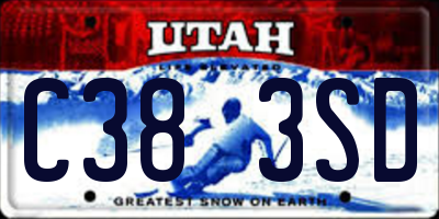 UT license plate C383SD