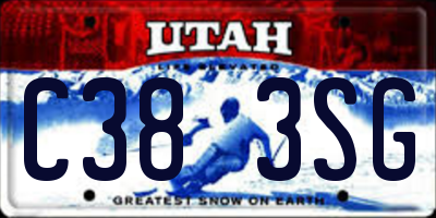 UT license plate C383SG